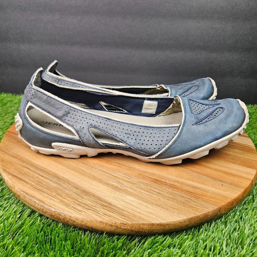 Merrell Womens Oceania Flats Shoes Slip On Cutout Vibram Navy Blue Size 10